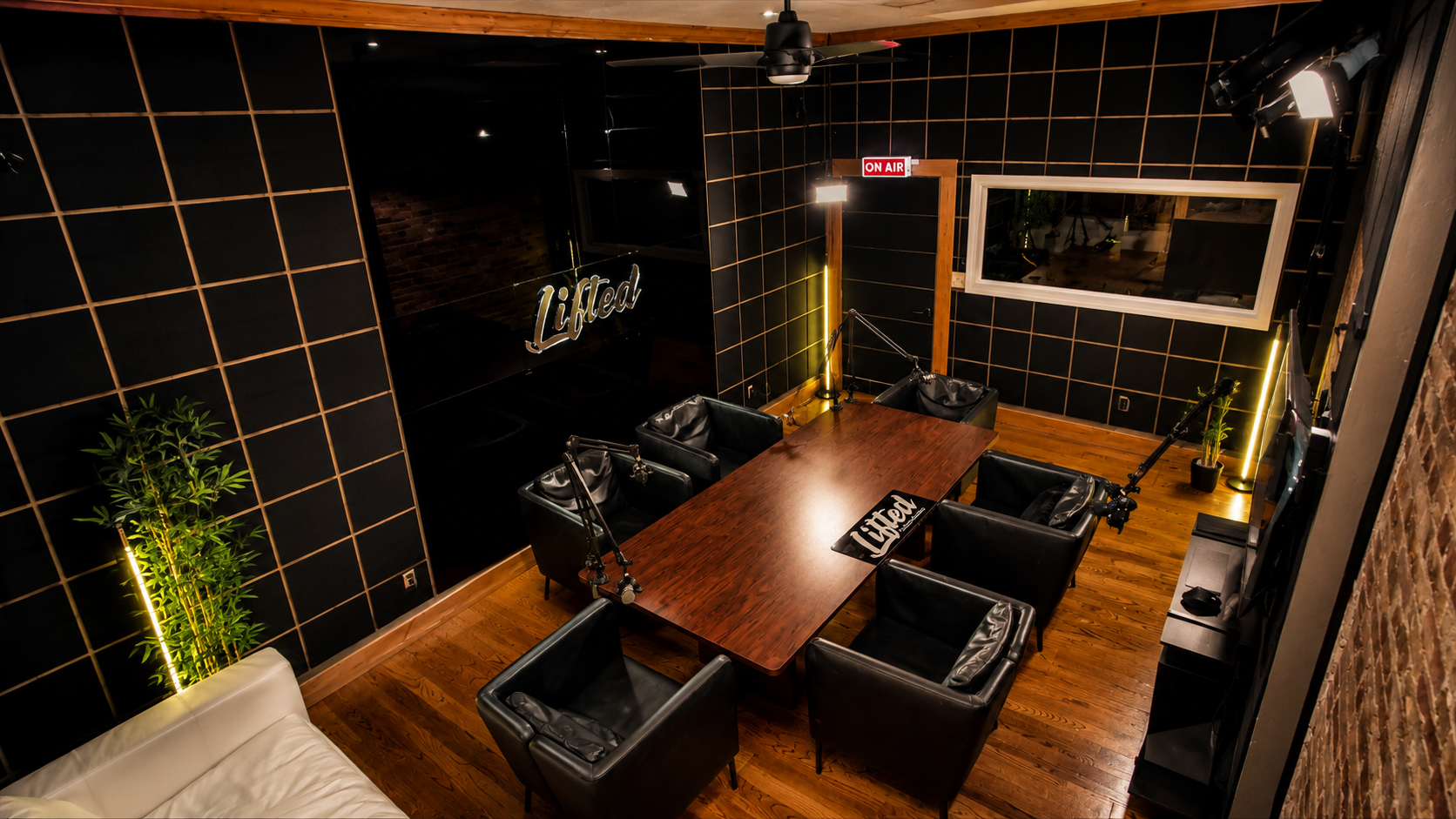Studio podcast room interior