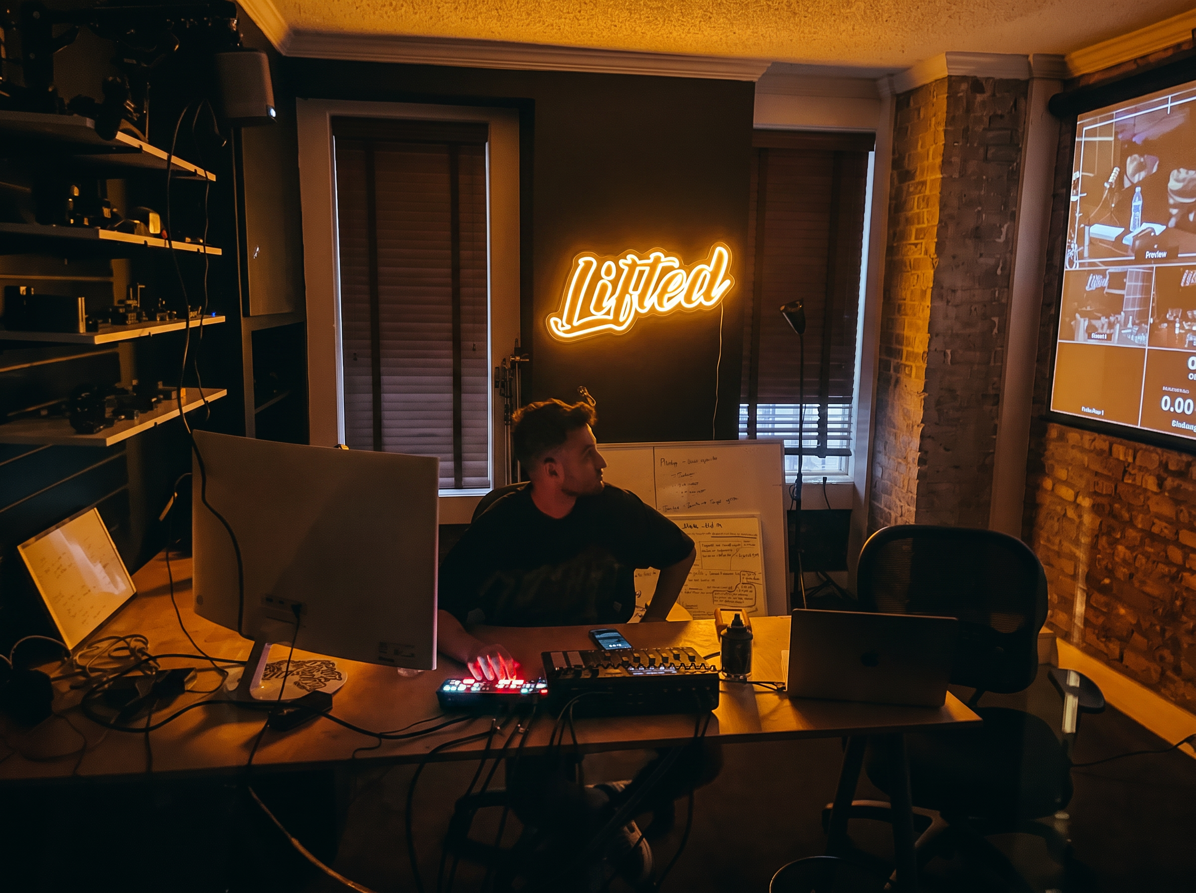 Control room at Lifted Studio